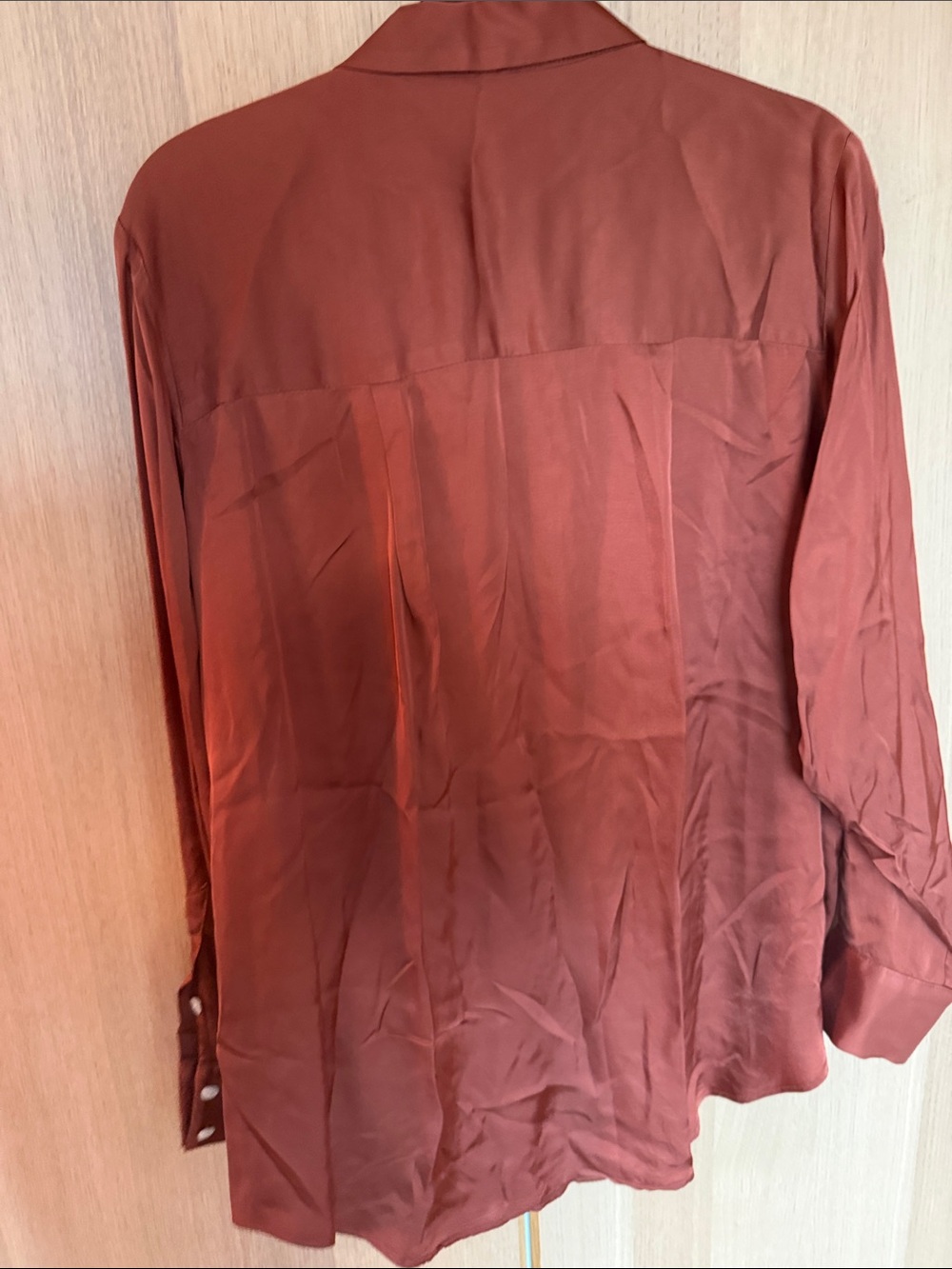 cut loose rust velvet button-down shirt - Picture 12 of 13